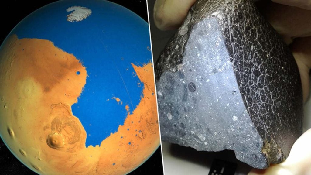 In 2011, a collector buys a meteorite in Morocco and finds evidence of thermal water on mars